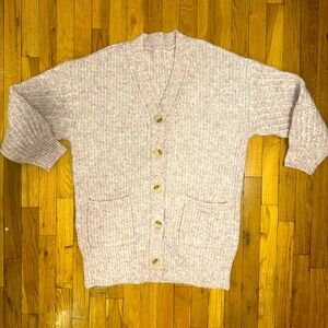 Tularosa Pink Oversized Knitted Cardigan Sweater Dress